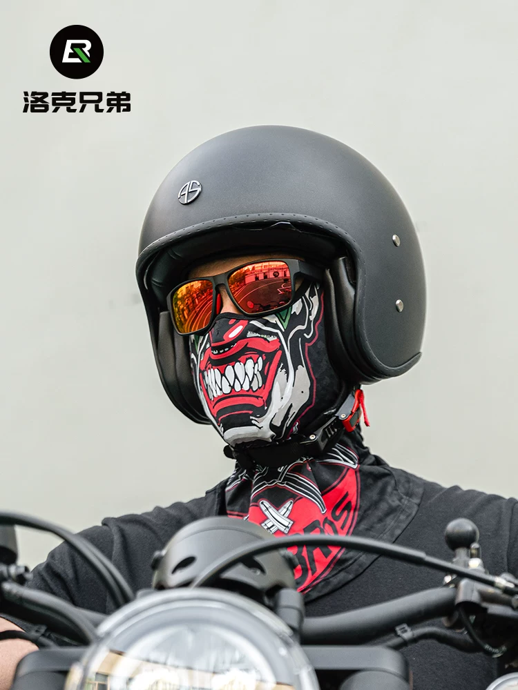 Mũ và khẩu trang chống nắng bằng lụa đá Rock Brothers dành cho mùa hè, bảo vệ toàn diện khuôn mặt cho nam và nữ, khăn che cổ chống gió, mũ đội đầu khi đi xe máy