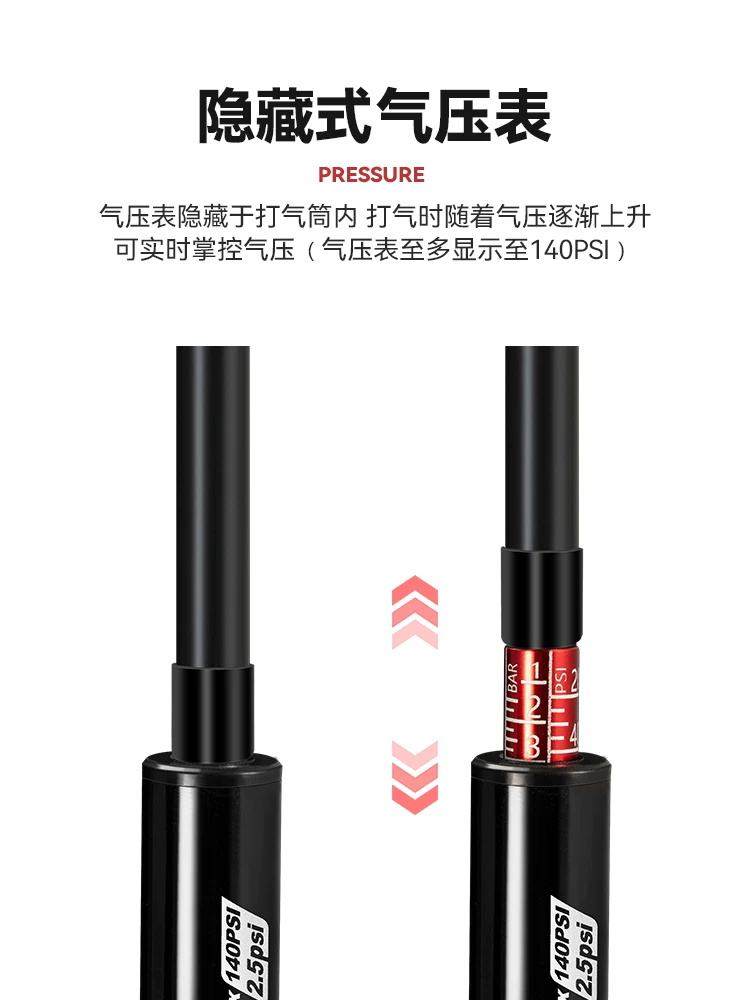 Máy bơm xe đạp mini cầm tay Rock Brothers, áp suất cao, dùng cho bóng rổ, bóng đá, đồ chơi gia đình, xe đạp đường trường