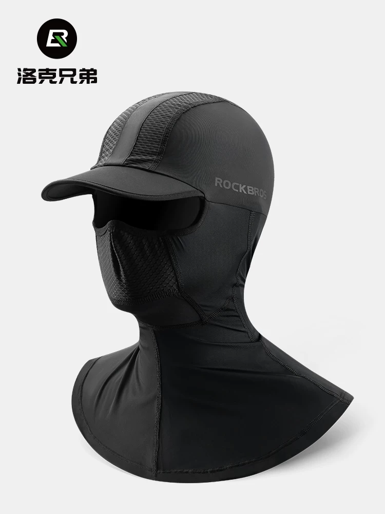 Mũ bảo hiểm mùa hè bằng vải lụa đá chống nắng Rock Brothers, dùng cho đi xe máy, câu cá, khẩu trang che mặt toàn diện, unisex