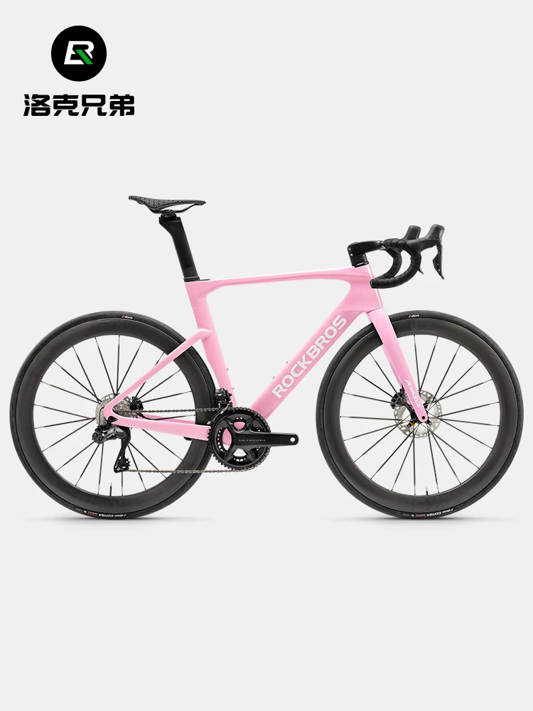 Xe đạp đường trường Rock Brothers khung carbon T700, hệ thống chuyển số điện tử 105, tay lái cong khí động học, phanh đĩa, xe đua.