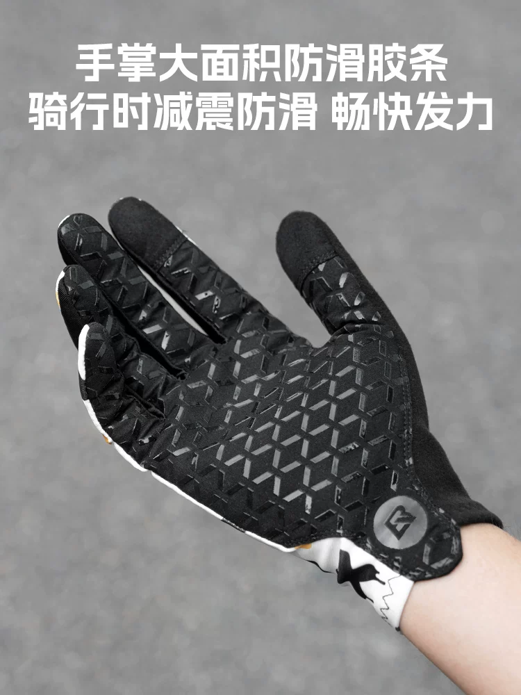 Găng tay đi xe đạp đường trường Rock Brothers, găng tay xe đạp mỏng đủ ngón, găng tay dài ngón dành cho nam và nữ, thích hợp cho mùa xuân, mùa thu và mùa đông, tương thích với màn hình cảm ứng.