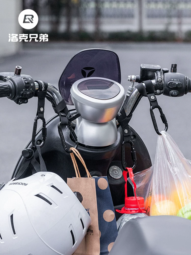 Móc xe điện Rock Brothers móc treo phía trước xe đạp đa năng dành cho xe máy để treo đồ, giao hàng mũ bảo hiểm móc hình chữ D
