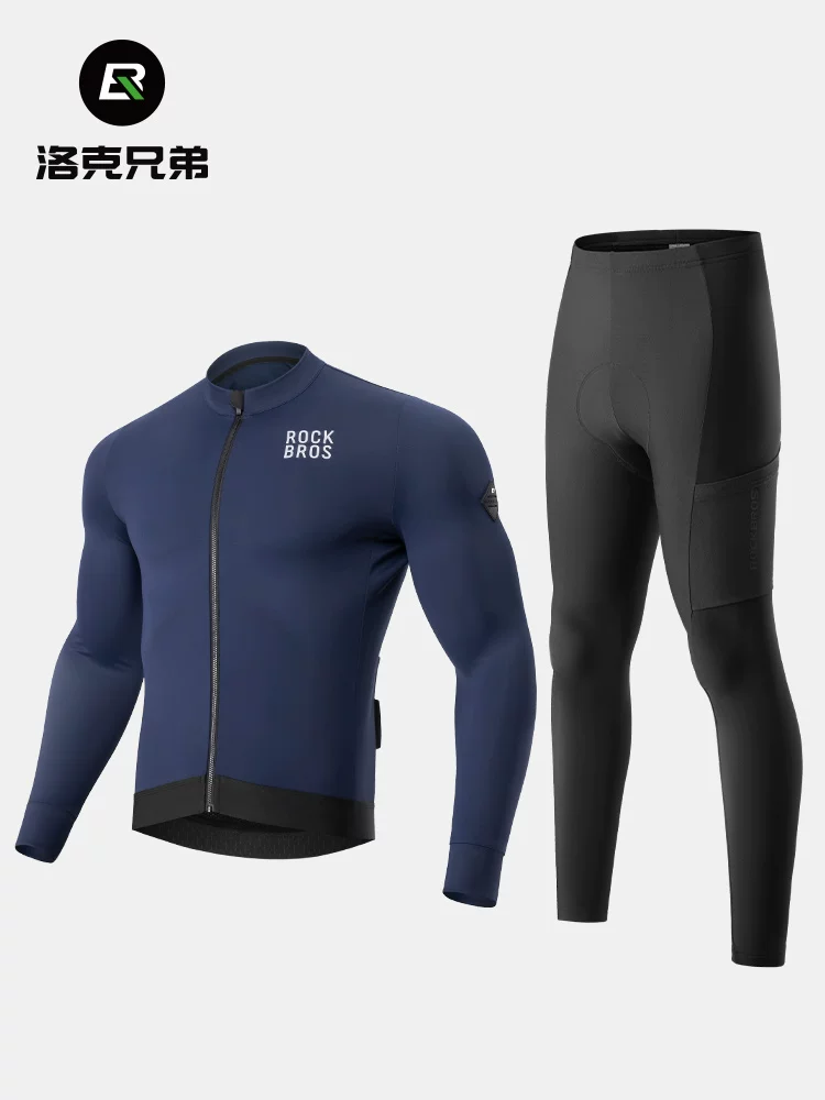 Áo đi xe đạp Rock Brothers dài tay áo lông cừu mỏng ấm áp xe đạp đường núi quần áo nam mùa thu đông