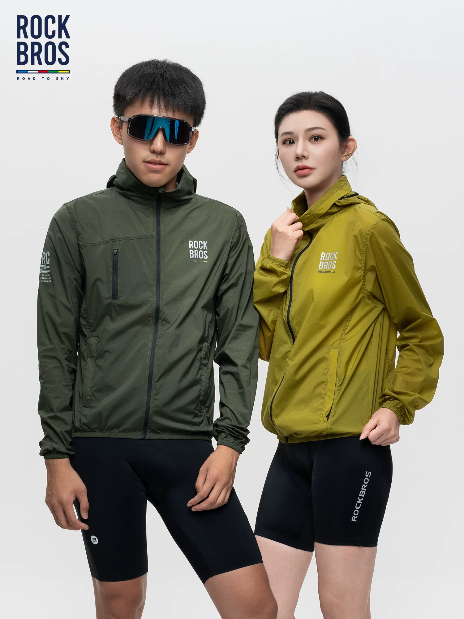 Áo khoác gió đi xe đạp Rock Brothers Áo khoác xe đạp đường trường chống gió dài tay đi xe đạp hàng đầu đi bộ đường dài Unisex