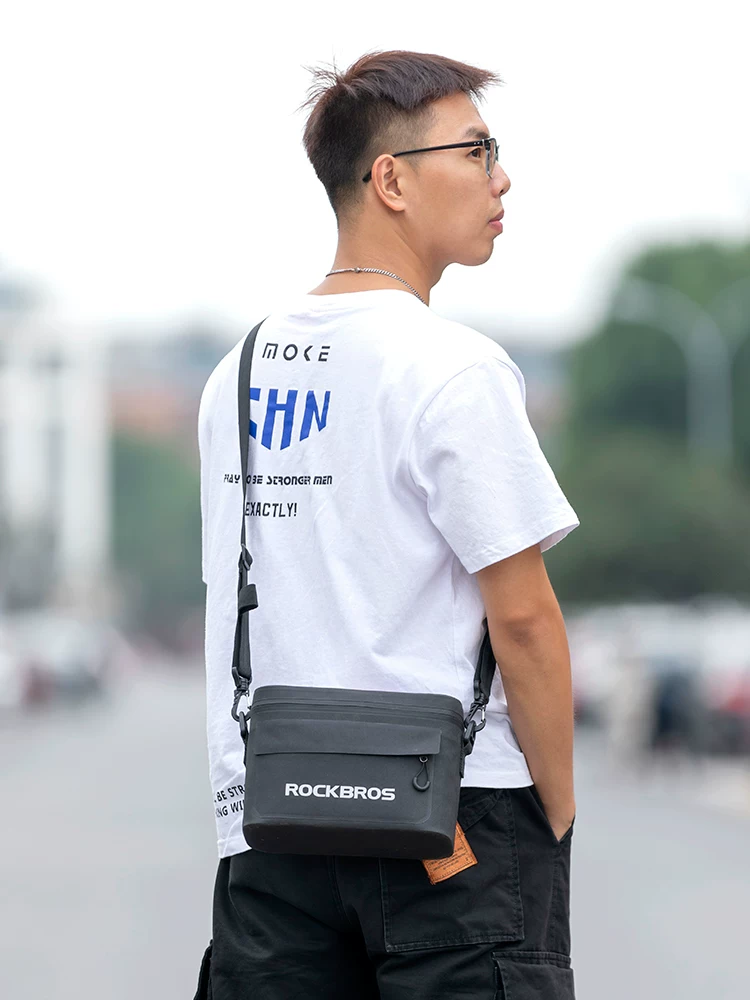 Túi đựng đồ phía trước xe đạp Rock Brothers chống nước, có giá đỡ điện thoại, gắn tay lái, dành cho xe đạp leo núi, xe đạp gấp, túi đựng đồ khi đạp xe