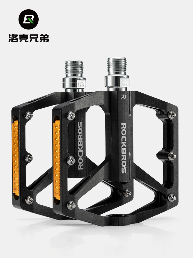 Bàn đạp xe đạp Rock Brothers có đèn phản quang, bàn đạp xe đạp leo núi và xe đạp đường trường, bàn đạp hợp kim nhôm đi xe đạp