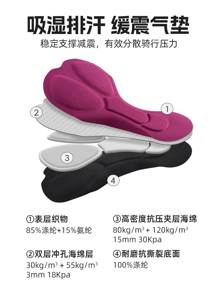 Quần đi xe đạp dòng Rock Brothers TVI, quần bib đi xe đạp đường trường mùa thu ấm áp có lót lông cừu nhẹ dành cho nữ