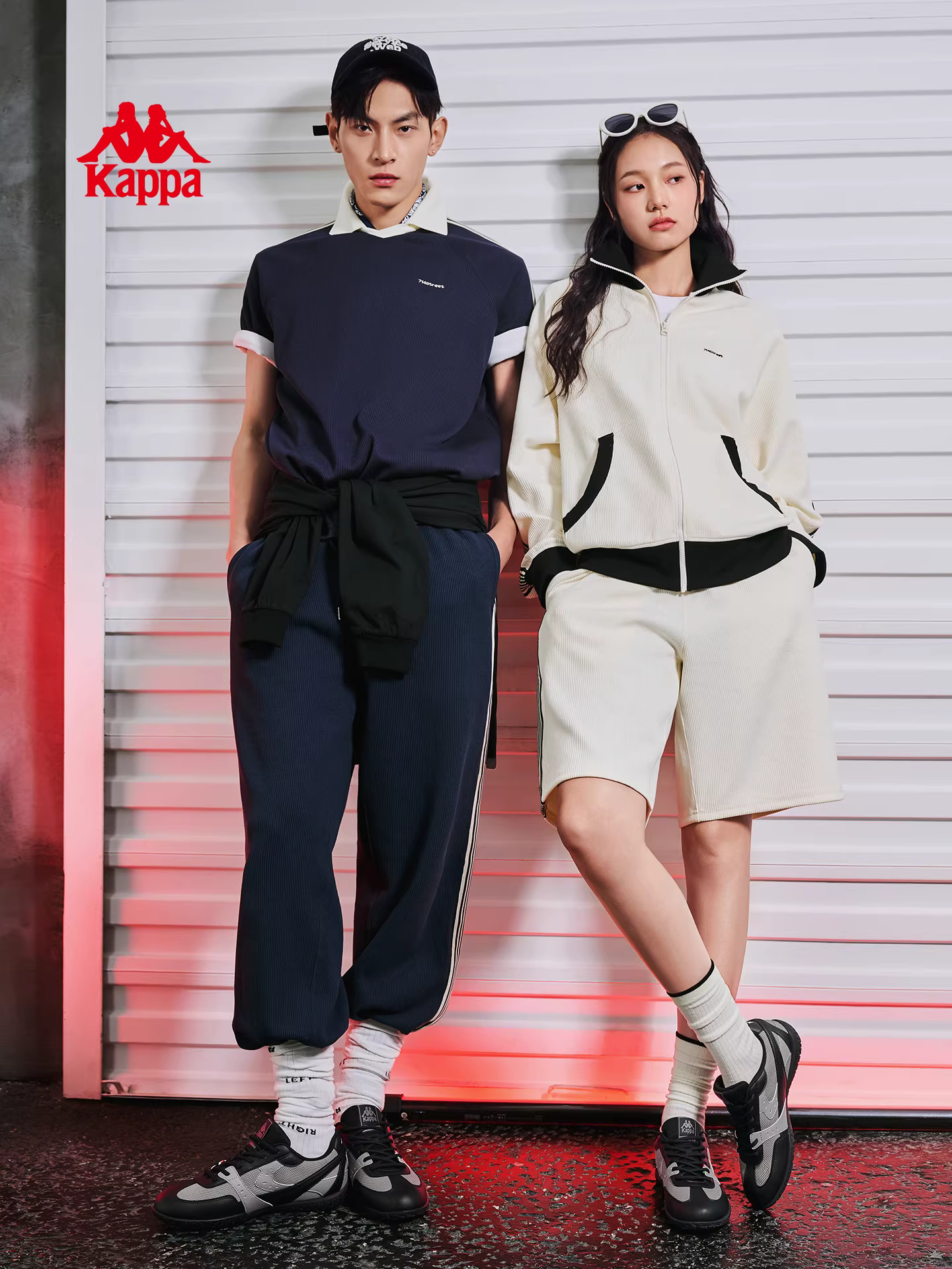 Giày thể thao Kappa đen nữ mùa đông 2025 kiểu retro đế mỏng, giày tập luyện bền, chống trơn trượt, chống mài mòn