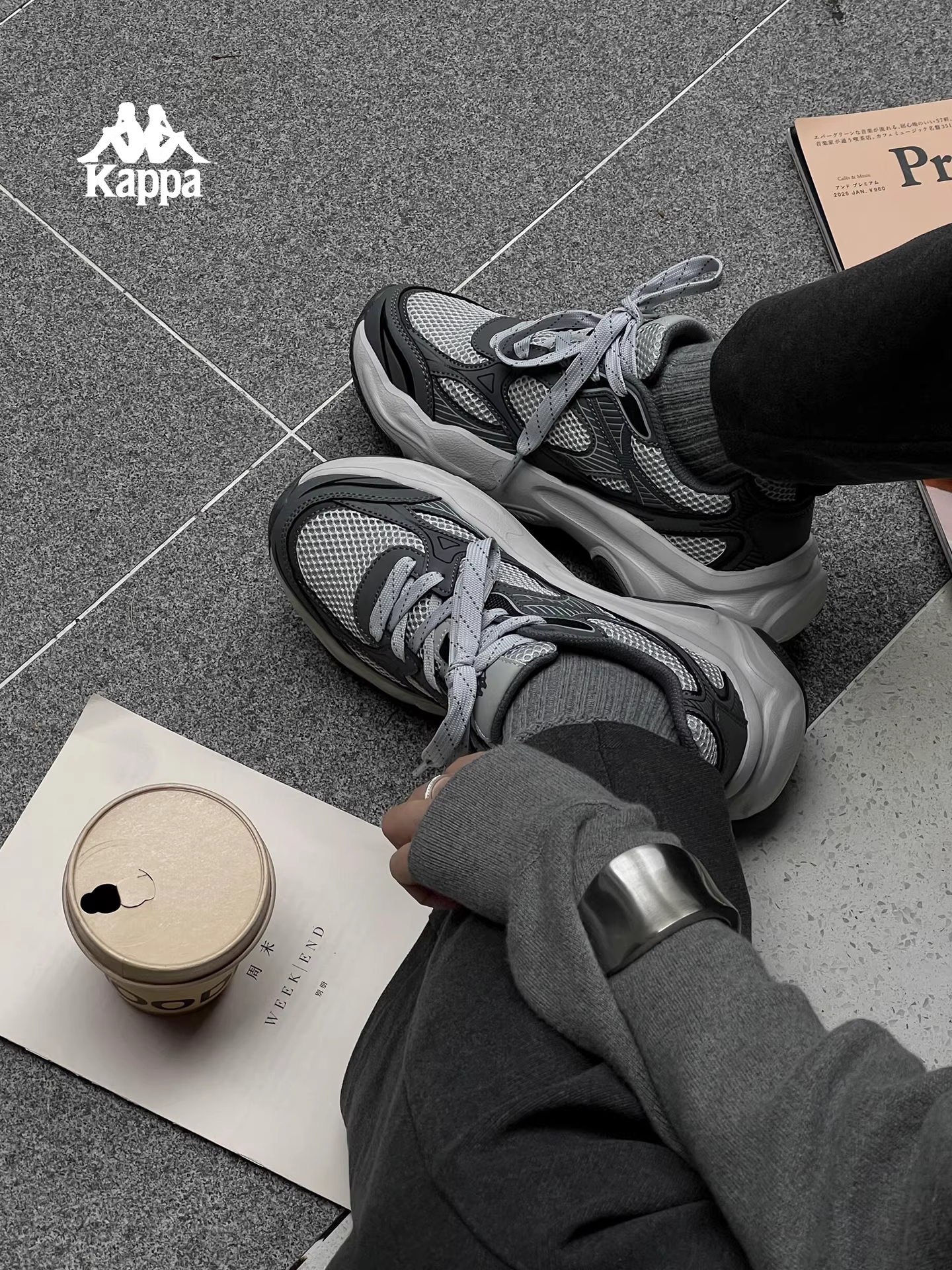 Giày thể thao đế dày Kappa kiểu bố mùa đông tăng chiều cao, giày sneaker thường ngày mới 2025 kiểu dáng hot thời trang dành cho nữ
