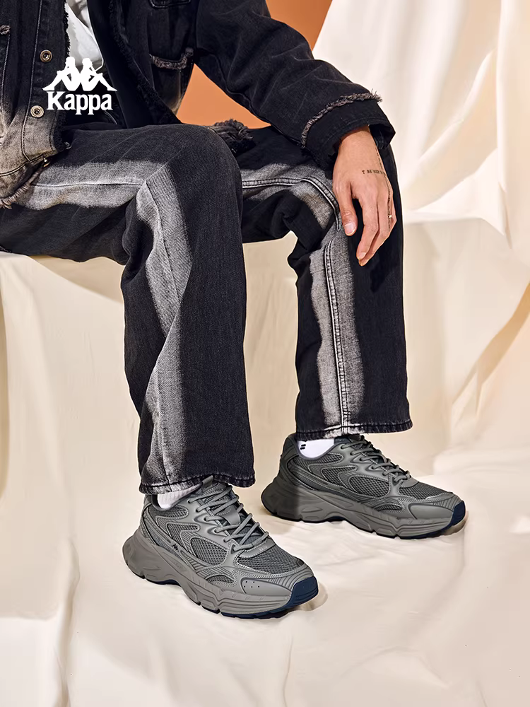 Giày thể thao nam Kappa Hydrogen Track màu xám, giày bố nam, mẫu mới mùa đông 2025, giày thể thao đa năng, đế dày, giày chạy bộ