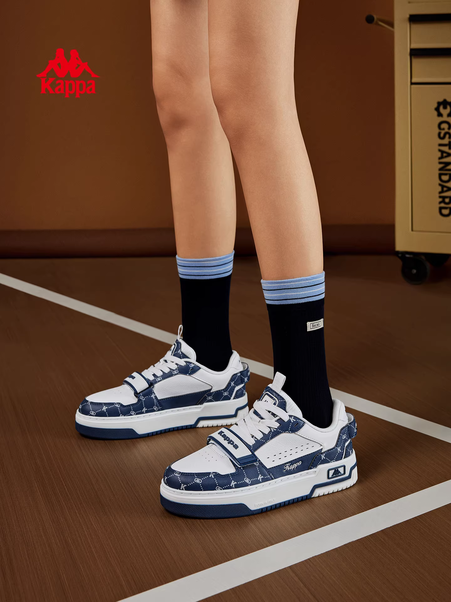 Giày thể thao đế dày Kappa dành cho nữ mùa đông 2025 mới, đế mềm, đa năng, màu trắng, phong cách thường ngày, thời trang, giày thể thao