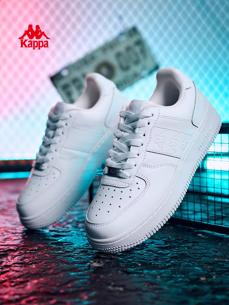 Giày thể thao nam Kappa màu đen, giày thể thao nam mùa đông 2025, giày thể thao nam nữ phối màu trắng