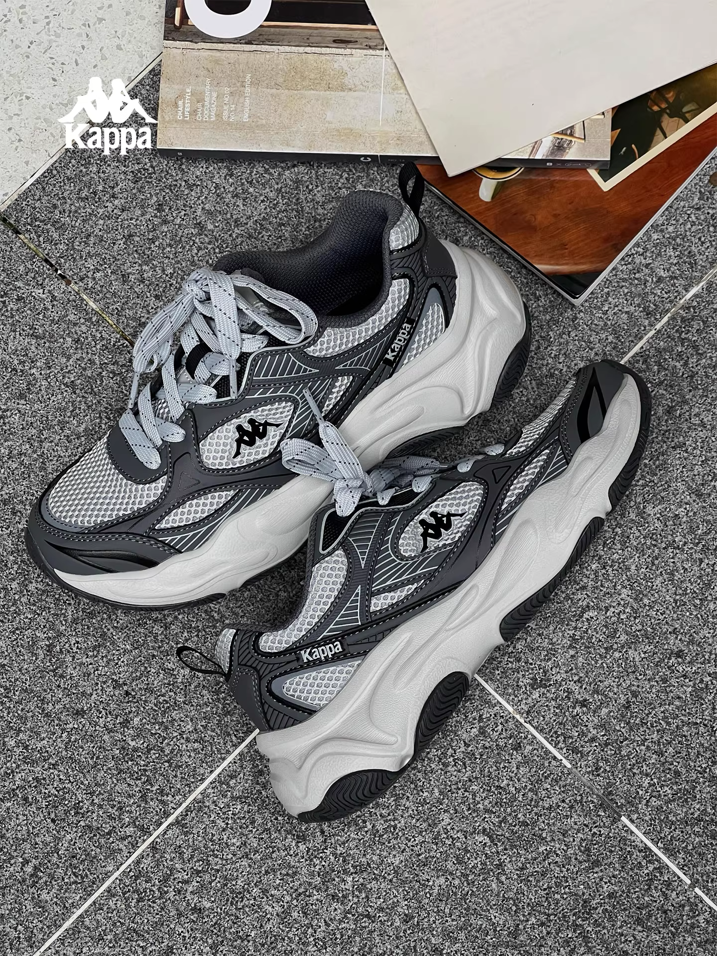 Giày thể thao đế dày Kappa kiểu bố mùa đông tăng chiều cao, giày sneaker thường ngày mới 2025 kiểu dáng hot thời trang dành cho nữ