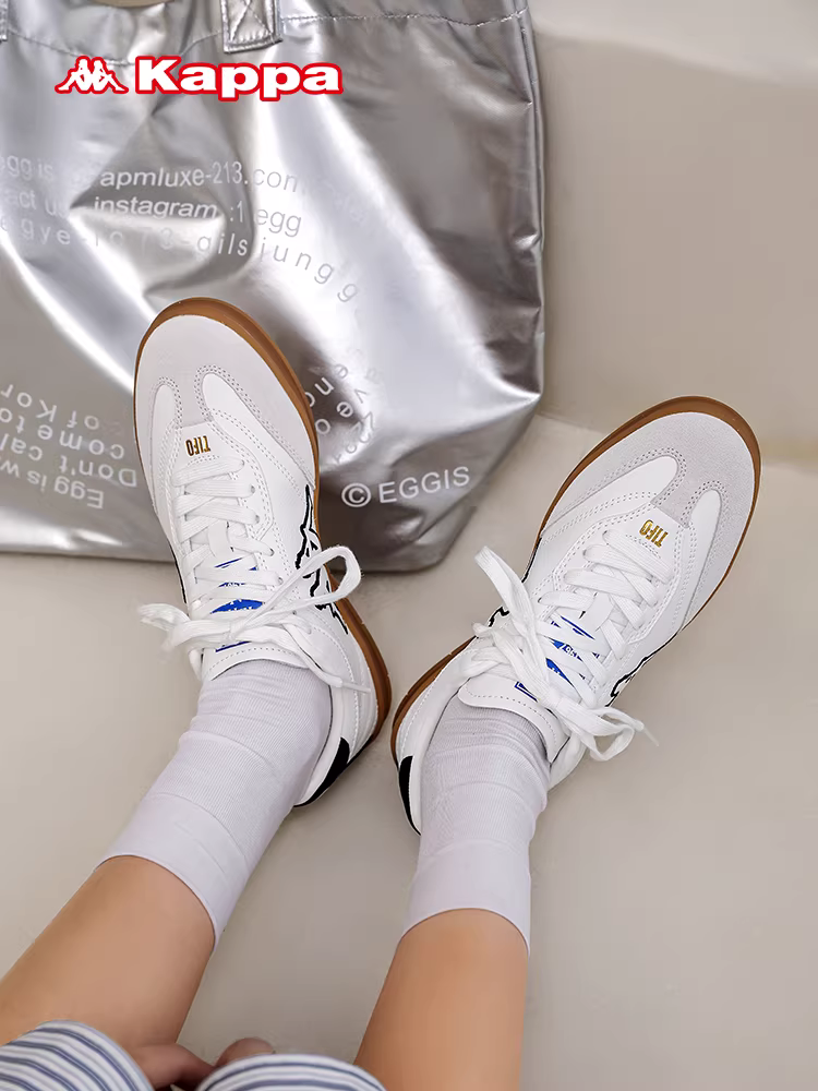 Giày tập luyện Kappa retro Đức dành cho nữ mùa đông 2025, giày trắng đa năng, đế mềm, giày thể thao, giày thường ngày dành cho nữ