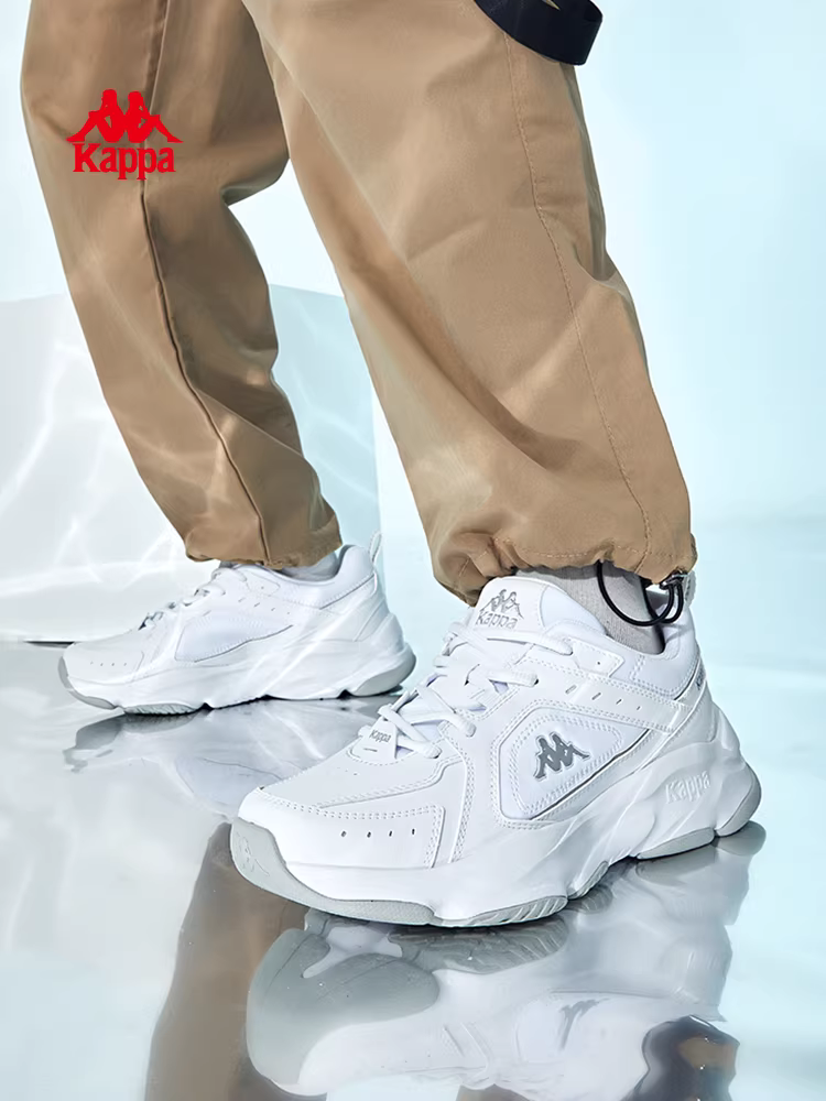 Giày thể thao nam Kappa mùa đông 2025 đế dày kiểu retro màu trắng thời trang đa năng phong cách bố