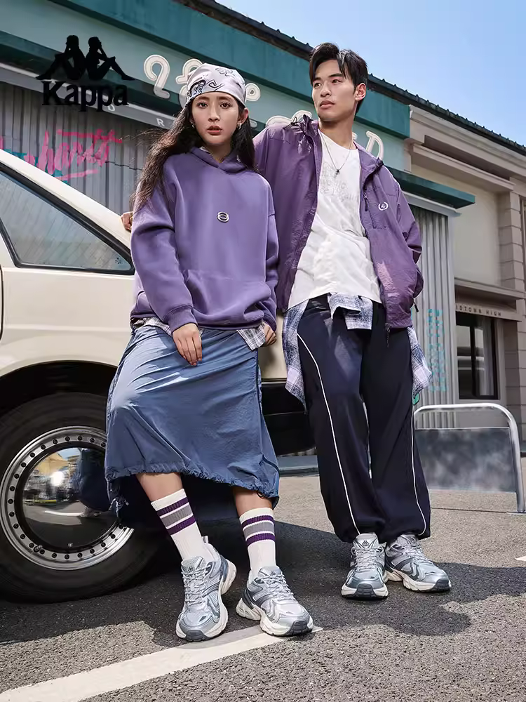 Giày nam Kappa màu bạc, giày bố mùa hè 2025 mới, đế dày tăng chiều cao, giày thể thao thời trang, giày chạy bộ cá tính