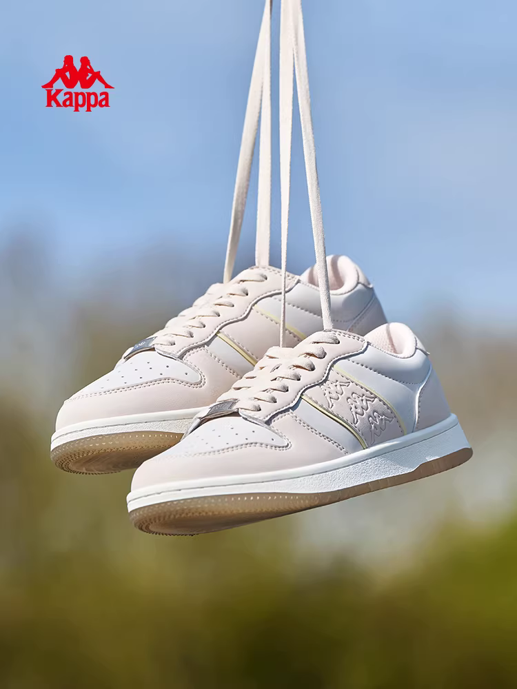 Giày thể thao nữ Kappa mùa đông 2025 kiểu dáng mới, cổ thấp, đa năng, màu trắng, đế mỏng, phong cách retro.