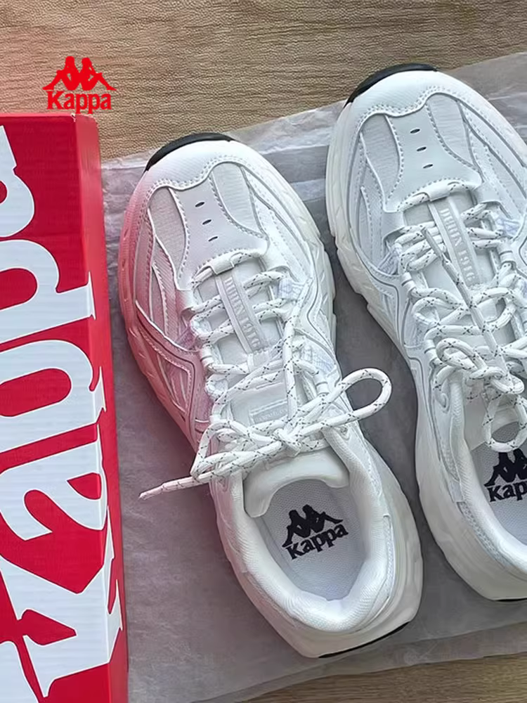 Giày thể thao nữ Kappa mùa đông 2025 mới, đa năng, đế dày, tăng chiều cao, lót lông cừu, kiểu dáng phổ biến