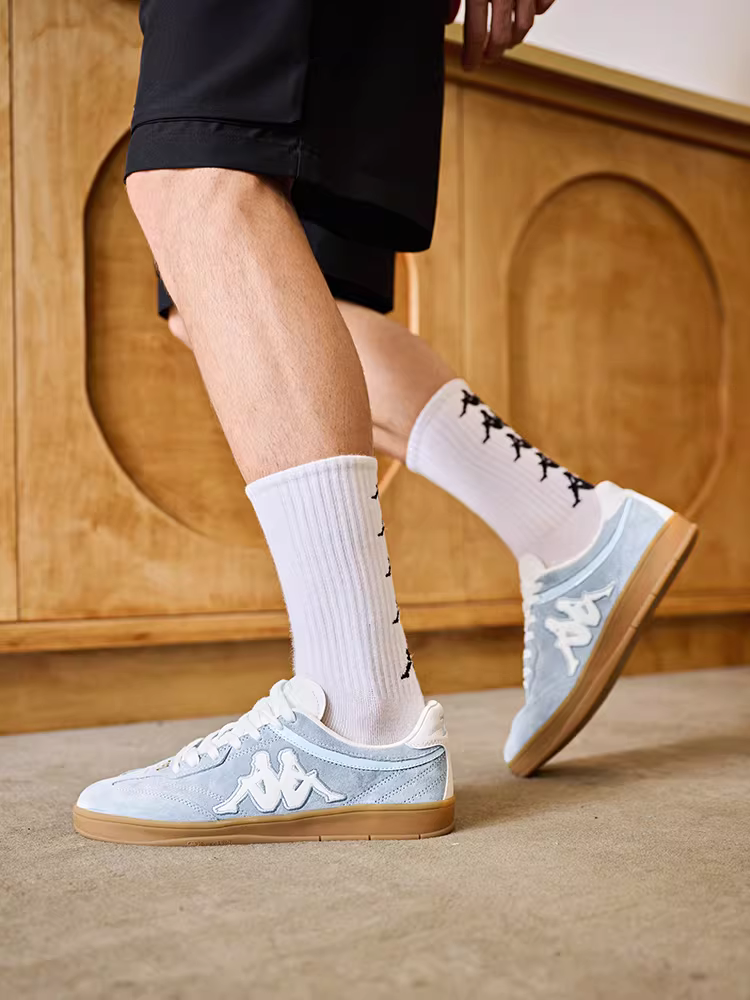 Giày tập luyện nữ KappaTIFO mùa đông 2025 kiểu mới, cổ thấp, đế mềm, phong cách retro, màu trắng