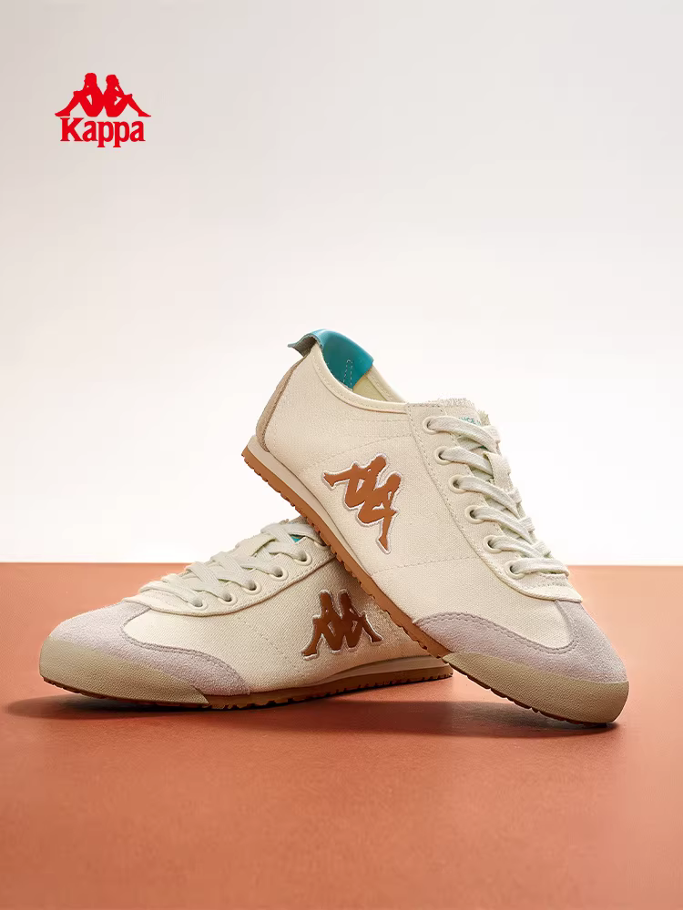 Giày vải nam Kappa cổ thấp mùa đông 2025 kiểu mới, phong cách retro, giày tập luyện Đức, đế mỏng, giày thể thao