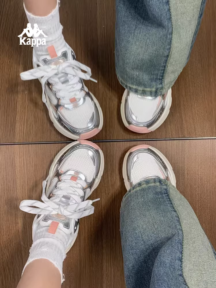 Giày thể thao đế dày Kappa Hydrogen Rail dành cho nữ, giày thể thao đế mềm mùa đông 2025 mới, giày chạy bộ màu bạc