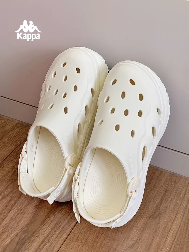 Giày Kappa Croc nữ 2025, mẫu mới mùa hè, đế dày, kiểu dép đi biển tạo cảm giác êm ái và tăng chiều cao