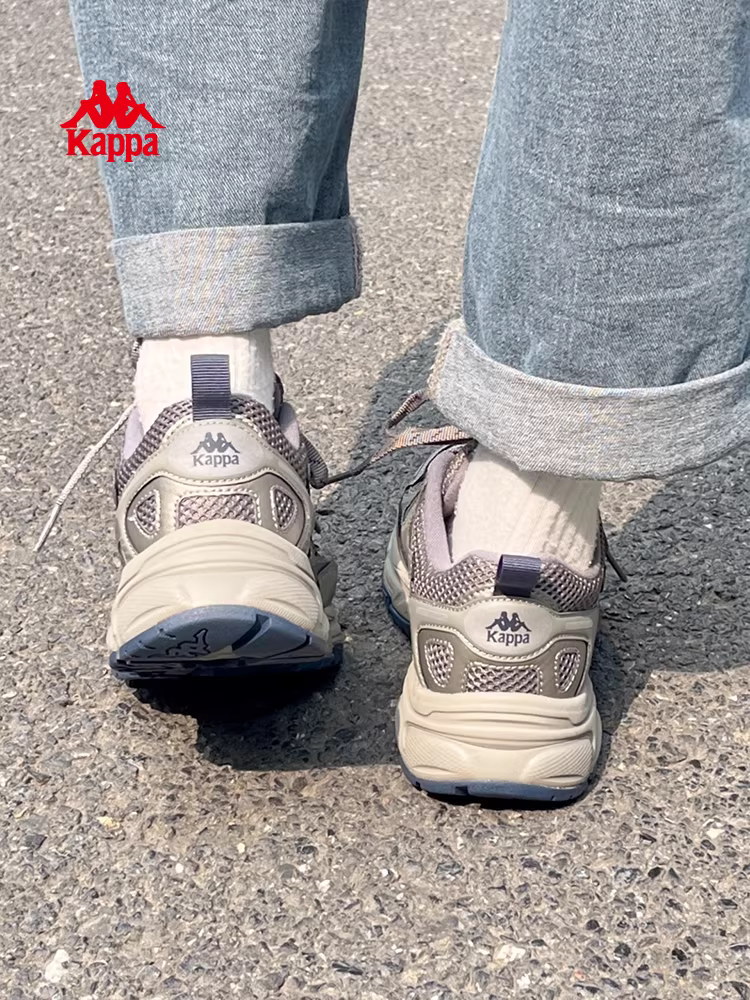 Giày thể thao Kappa màu xám thời thượng dành cho nữ, giày thể thao đế dày siêu hot, giày thể thao nhẹ nhàng mùa đông 2025.
