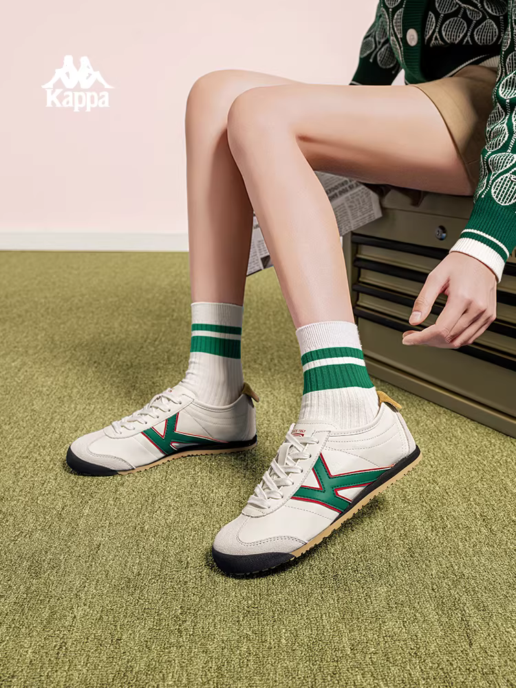 Giày thể thao đa năng Kappa bạc dành cho nữ mùa đông 2025, kiểu dáng mới, phong cách retro, giày tập luyện Đức, giày trượt ván thời thượng