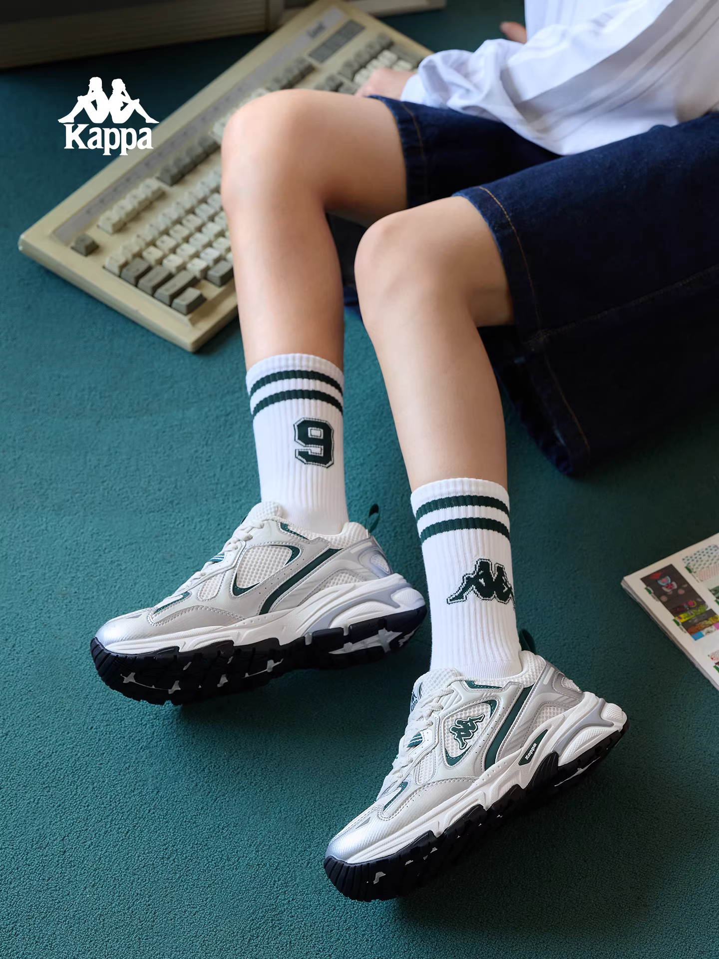 Giày thể thao Kappa retro nữ mùa đông 2025 đế dày đa năng kiểu dáng giày bố thời trang giày thường ngày nữ