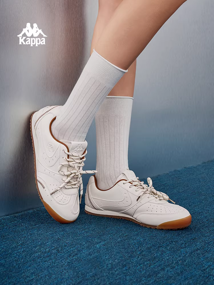 Giày tập luyện đế mỏng Kappa dành cho nữ, mùa đông 2025, kiểu dáng cổ điển, màu trắng, giày thể thao thường ngày