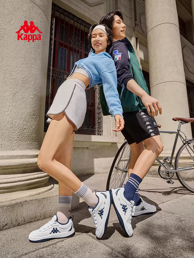 Giày thể thao đế dày Kappa dành cho nam mùa đông 2025, kiểu dáng mới, chất liệu thoáng khí, màu trắng, thời trang, đế mềm.