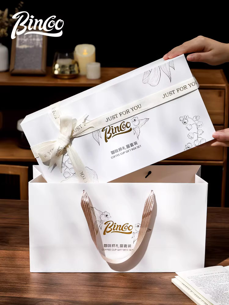 Hộp quà tặng tách trà và đĩa Bincoo, quà lưu niệm đám cưới, quà tân gia, quà sinh nhật, cặp tách thủy tinh