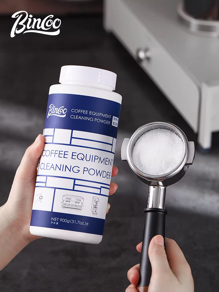 Bột vệ sinh máy pha cà phê Bincoo, bột vệ sinh đầu pha bán tự động, bột vệ sinh bình đun, chất tẩy cặn, chất làm sạch cặn bẩn trong bình pha.