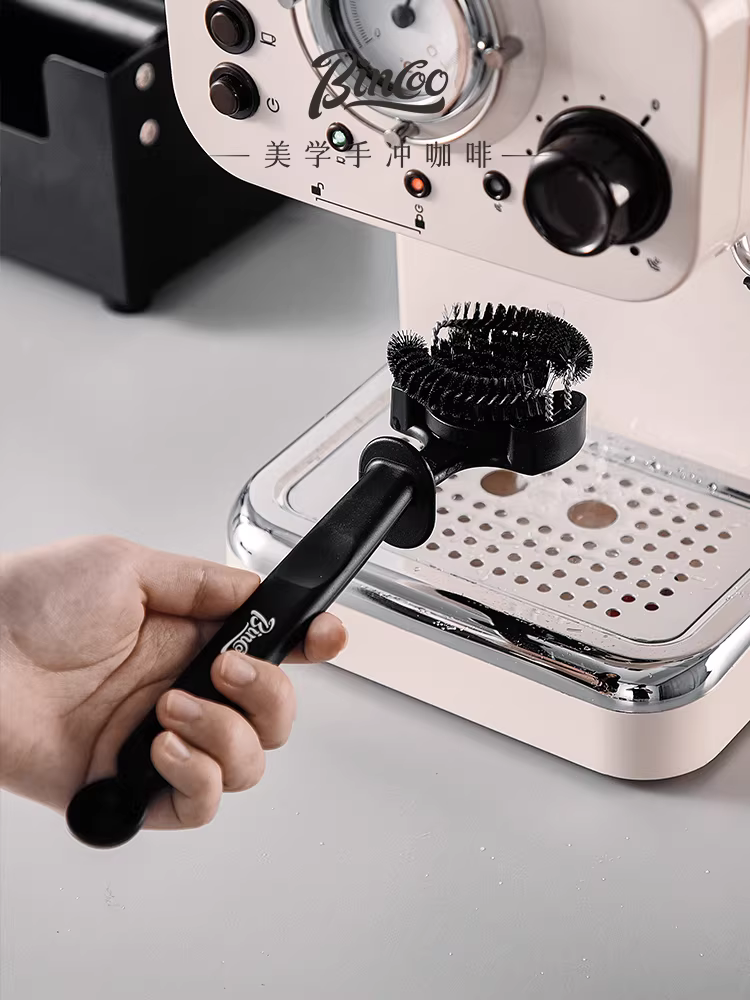 Bàn chải vệ sinh đầu pha cà phê Bincoo, bàn chải đặc biệt kiểu Ý 58MM, bàn chải vệ sinh đầu tròn có thể tháo rời
