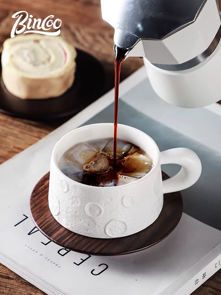 Bộ tách trà cà phê gốm sứ Bincoo, thiết kế tách hành tinh cao cấp, cốc phong cách, tách latte nghệ thuật cao cấp