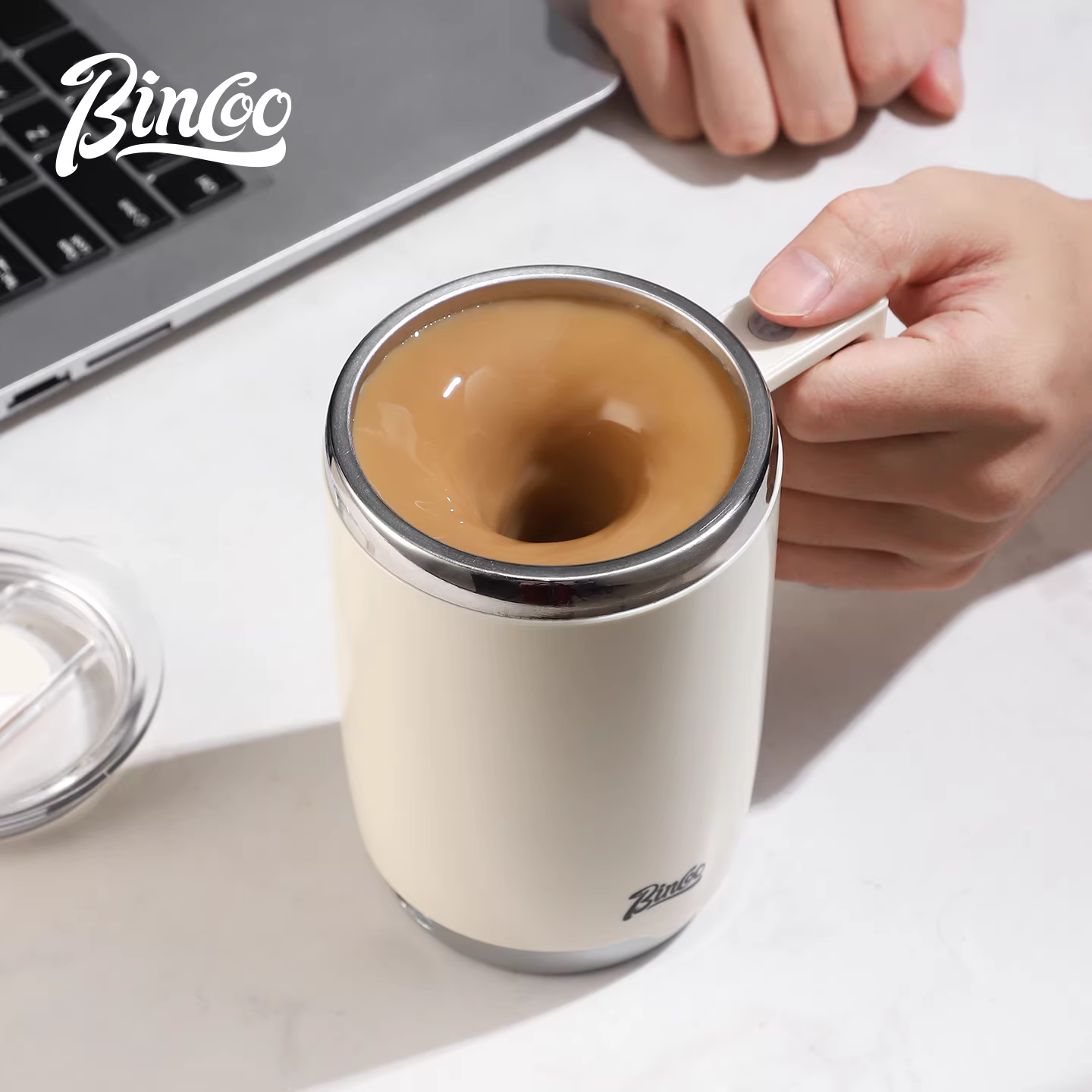 Bincoo hoàn toàn tự động trộn cốc cà phê điện cốc 316 cốc nước có thể sạc lại từ pha sữa đậu nành sữa bột