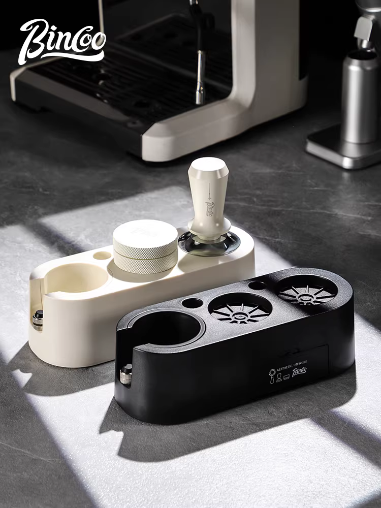 Bộ dụng cụ pha cà phê Bincoo gồm 3 món: dụng cụ phân phối bột, hộp đựng, dụng cụ máy pha cà phê, bộ đầy đủ với tay cầm và dụng cụ nén cà phê.