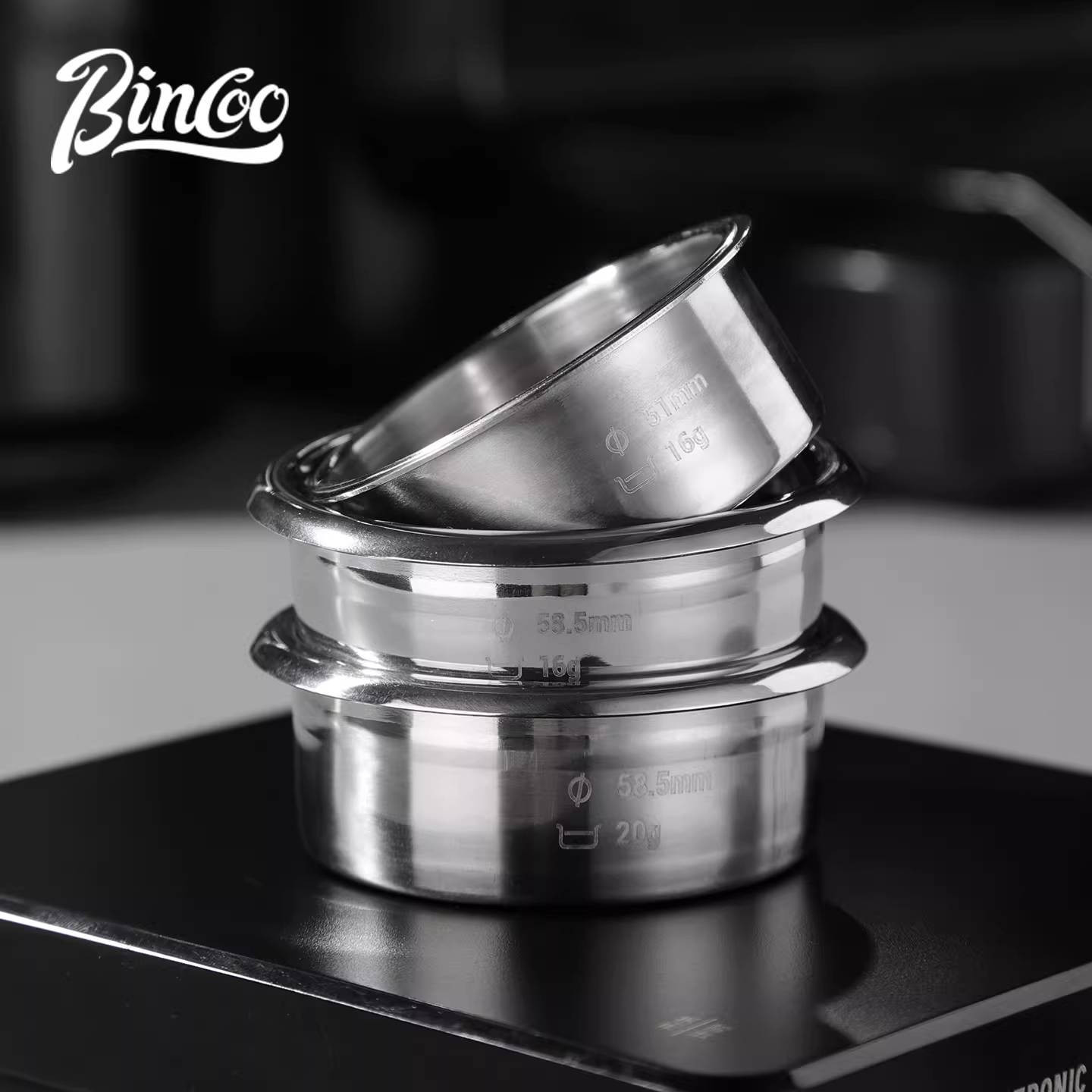 Phụ kiện máy pha cà phê Bincoo, chén định lượng bột cà phê chính xác 51/58mm, dùng chung cho máy pha cà phê espresso, chiết xuất 16/18/20g