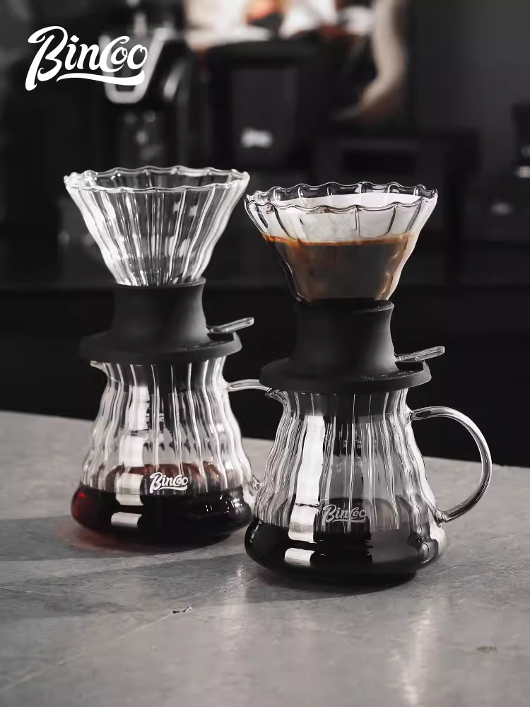 Bộ lọc cà phê thông minh Bincoo Pour-over, bộ chia sẻ, cốc pha cà phê kiểu V60, cốc lọc nhỏ giọt bằng thủy tinh