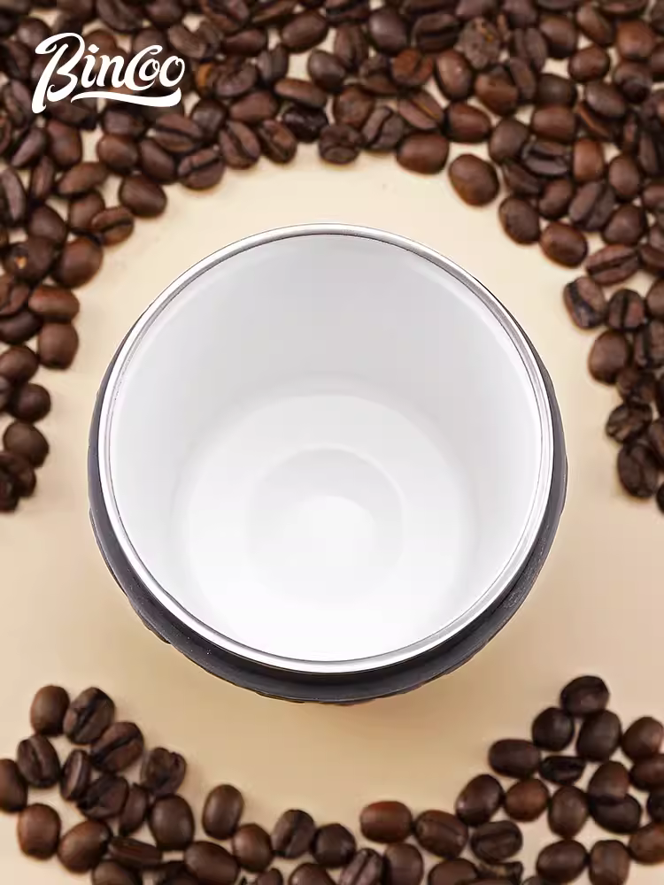 Cốc cà phê di động Bincoo có lớp phủ gốm, cốc du lịch dung tích lớn, thép không gỉ, cốc giữ nhiệt thời trang dành cho nữ.