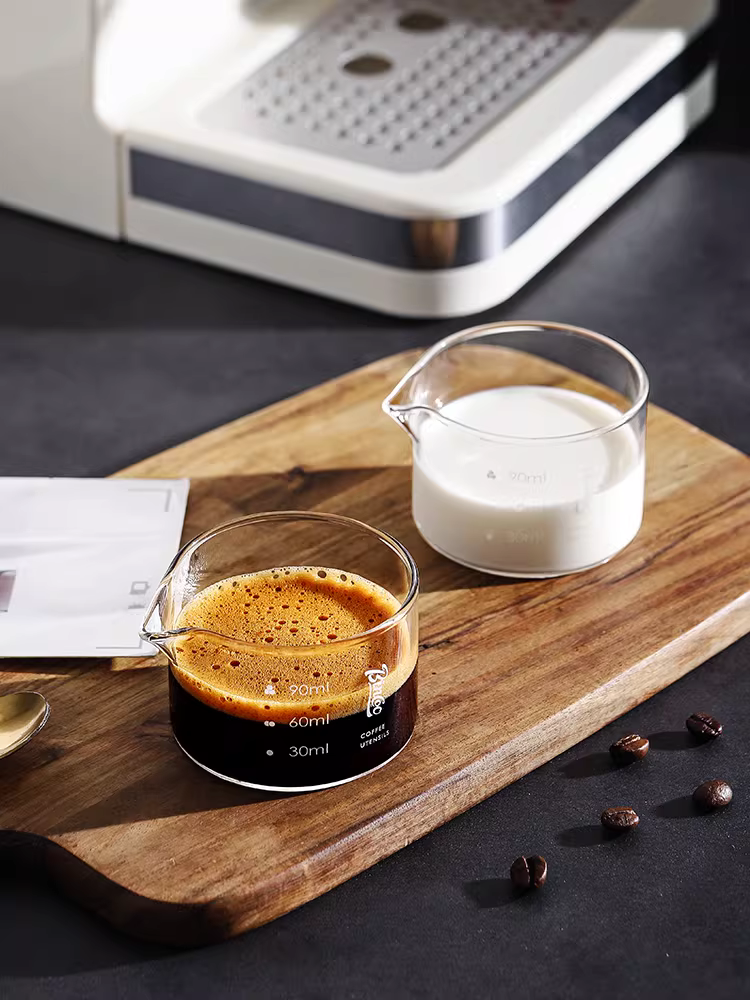 Cốc cà phê espresso Bincoo có vạch chia mini, cốc đo chiết xuất nhỏ, cốc sữa nhỏ, cốc shot, cốc ounce