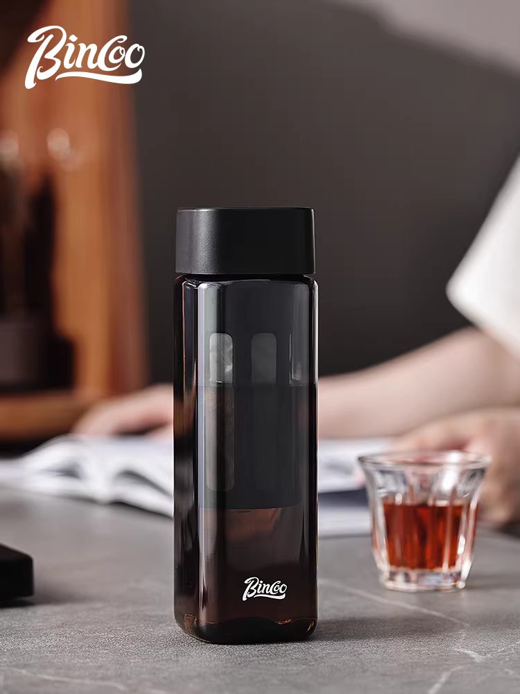 Cốc pha cà phê lạnh Bincoo hình vuông, di động, chất liệu Tritan, cốc du lịch, bình pha cà phê lạnh, cốc nước đá Americano di động