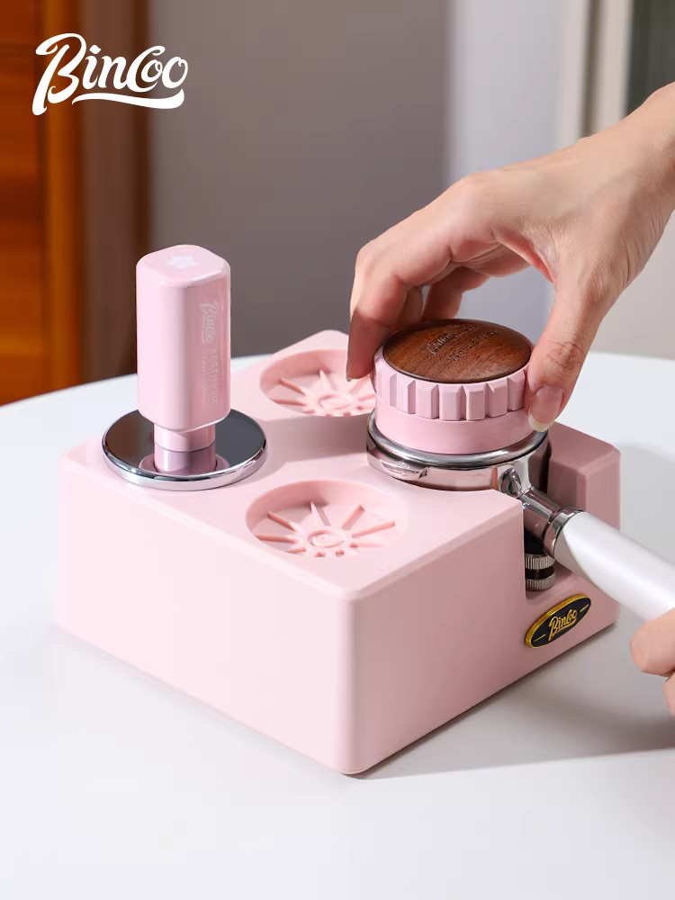 Bộ dụng cụ ép cà phê Bincoo màu hồng kiểu Ý, máy pha cà phê, phụ kiện đa năng 51/58mm