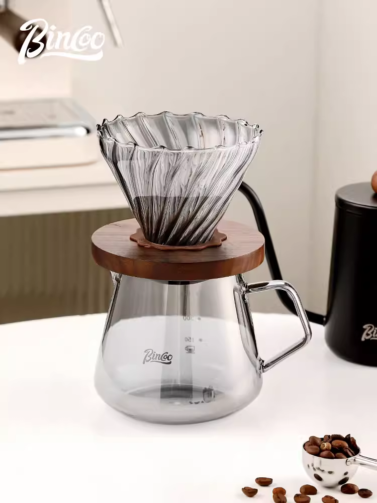 Bộ pha cà phê Bincoo Pour-over, ấm chia sẻ, bộ lọc V60, cốc lọc, bộ lọc chiết xuất, ấm có vòi dài, dụng cụ pha cà phê
