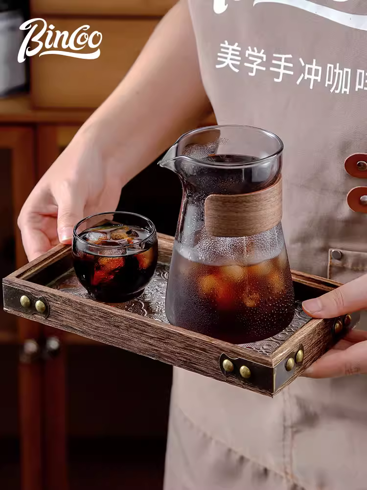 Bộ pha cà phê thủ công Bincoo, gồm bình pha cà phê, tách pha cà phê treo tai, bình pha cà phê lạnh, tách nếm thử.