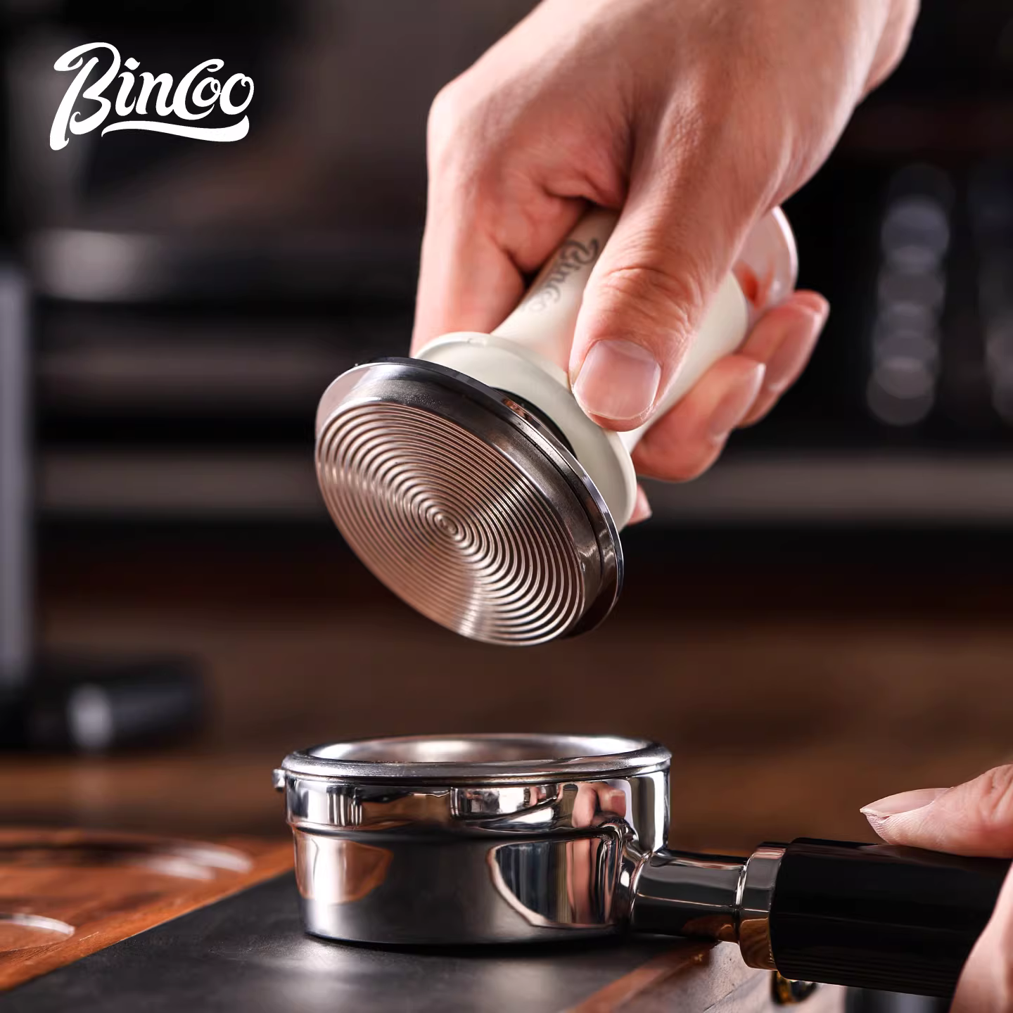 Búa nén bột cà phê Bincoo 51/58mm, phụ kiện máy pha cà phê, dụng cụ nén đàn hồi, búa nén đa năng