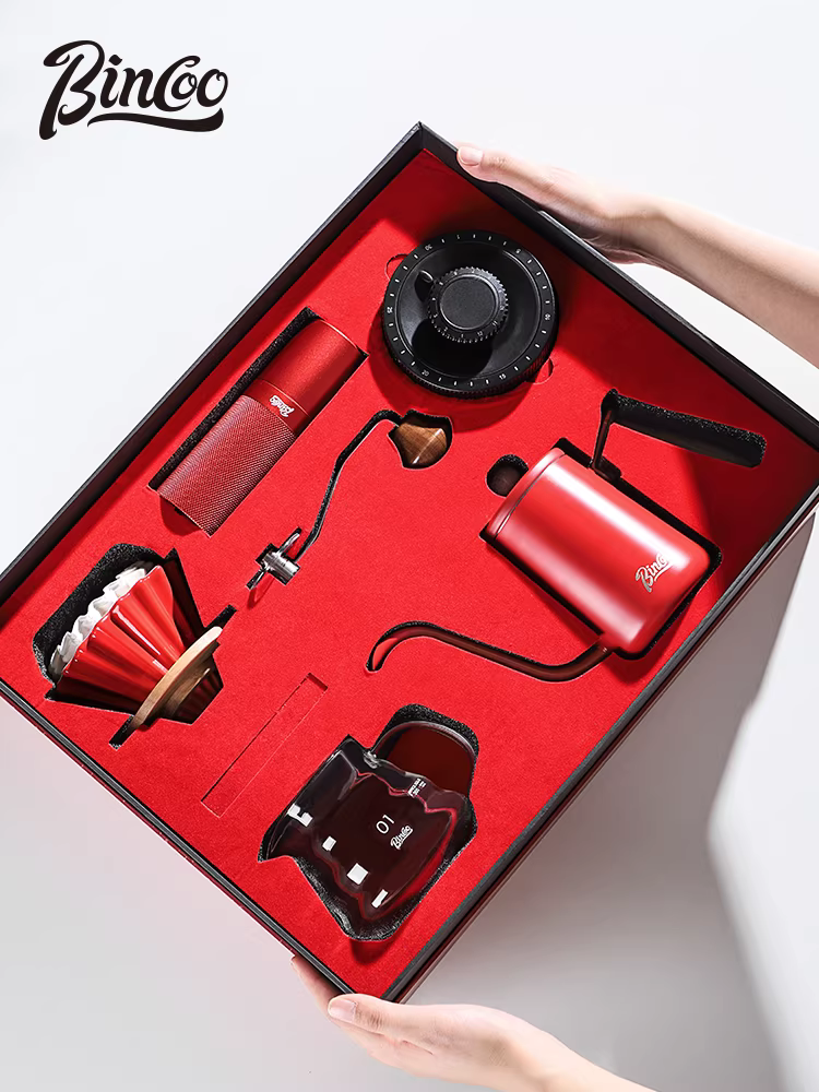 Bộ ấm pha cà phê thủ công Bincoo Lion Dance, hộp quà tặng phong cách dân tộc, bộ lọc ấm pha cà phê thủ công, ấm chia sẻ, quà tặng sinh nhật