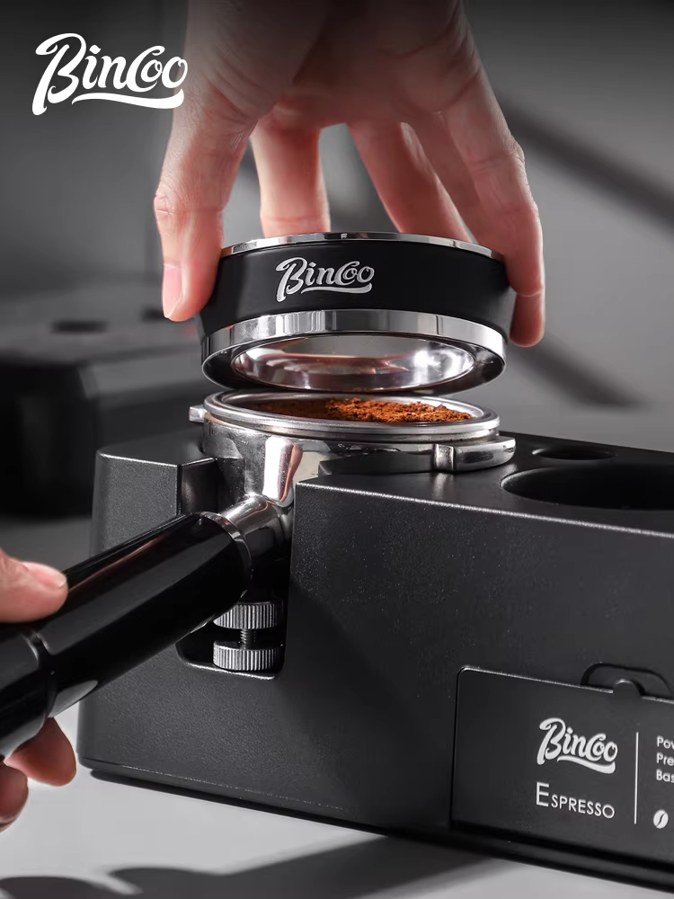 Vòng thu bụi từ tính Bincoo bằng thép không gỉ 304, dụng cụ chống bắn bột cà phê Ý, vòng phân phối bột 58mm