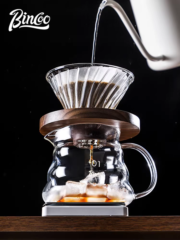 Bộ pha cà phê Bincoo Pour Over, bình chia sẻ V01, cốc lọc, bộ lọc chiết xuất, bình có vòi dài, dụng cụ pha cà phê