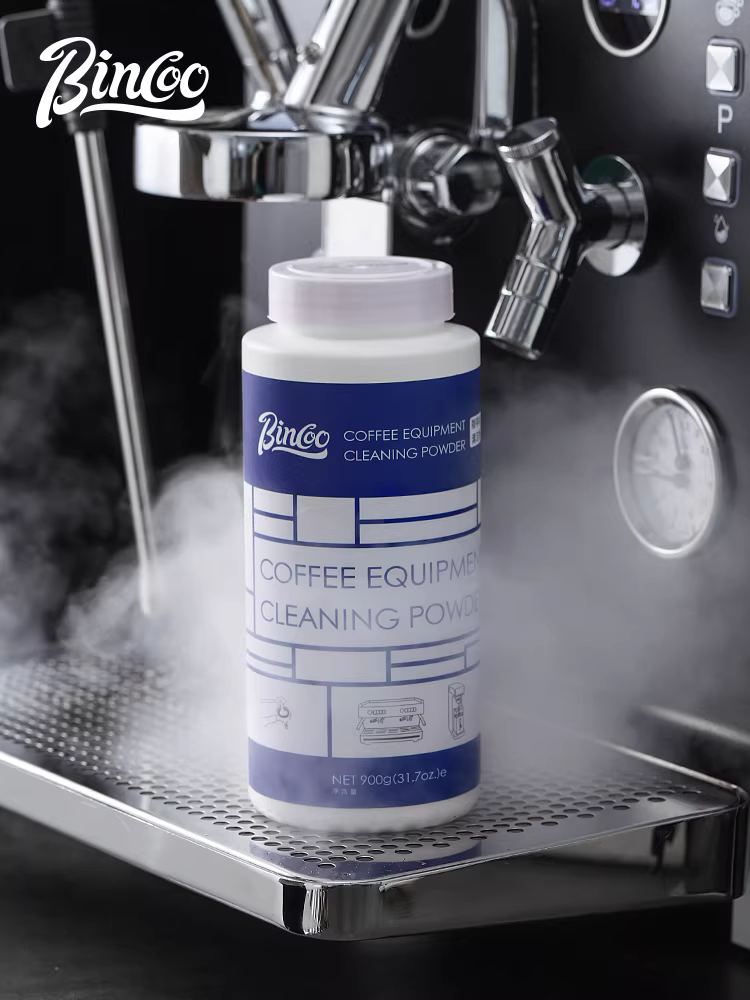 Bột vệ sinh máy pha cà phê Bincoo, bột vệ sinh đầu pha bán tự động, bột vệ sinh bình đun, chất tẩy cặn, chất làm sạch cặn bẩn trong bình pha.